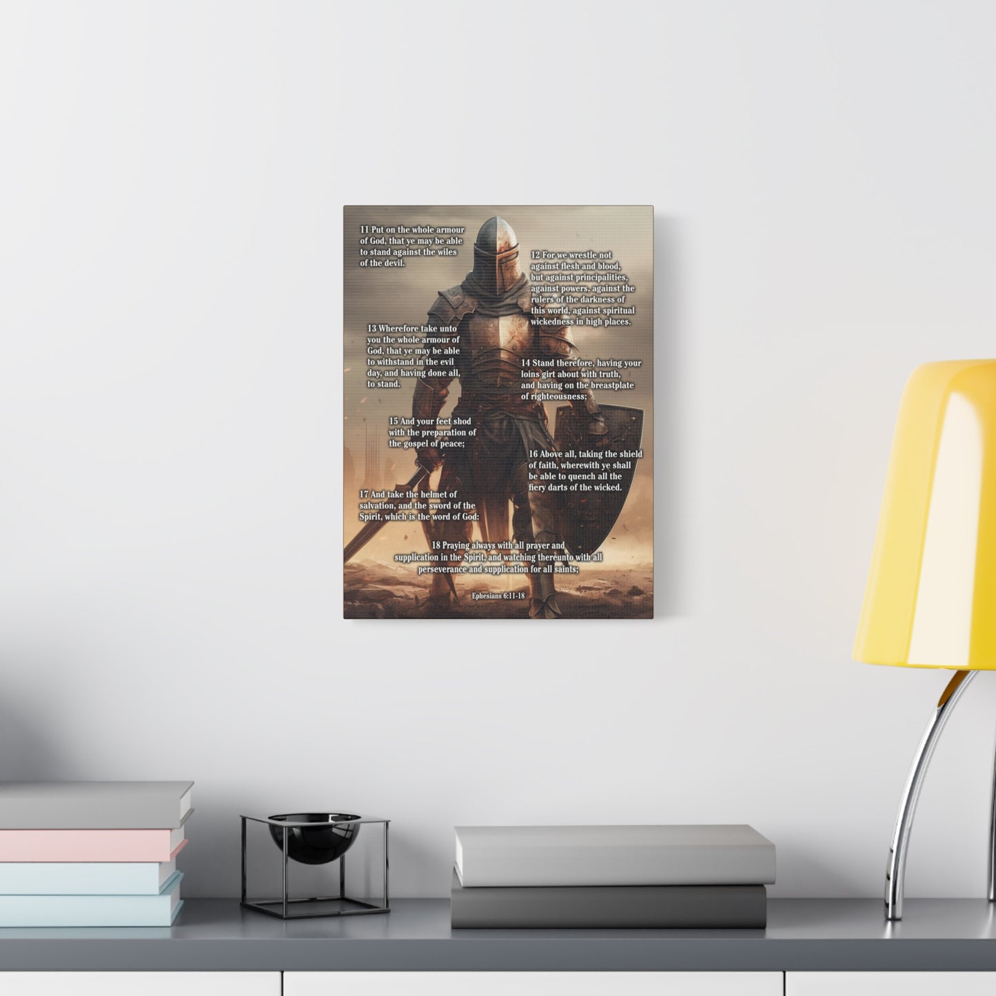 Scripture Walls Armour of God Ephesians 6:11-18 Standing Warrior Christian Wall Art Print Ready to Hang Unframed
