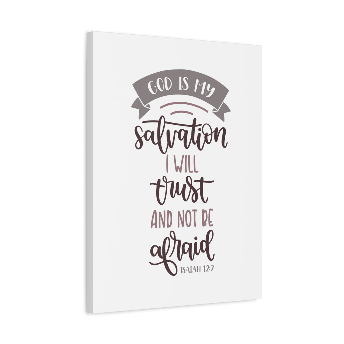 Scripture Canvas I Will Trust Isaiah 12:2 Christian Wall Art Bible Verse Print Ready to Hang