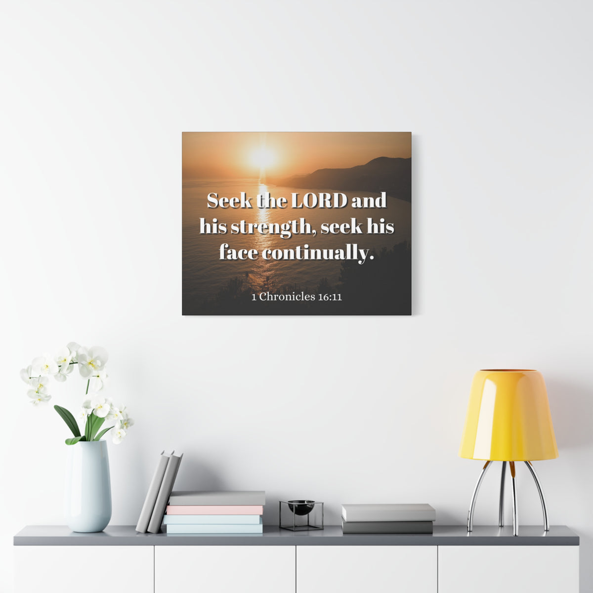 Scripture Canvas Seek The Lord Continually 1 Chronicles 16:11 Christian Wall Art Bible Verse Print Ready to Hang