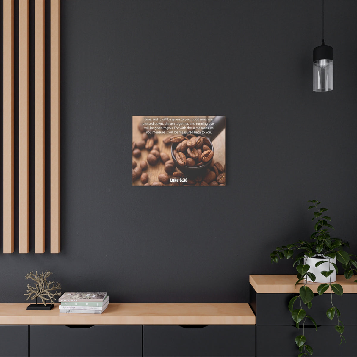 Scripture Canvas Measure Luke 6:38 Christian Wall Art Bible Verse Print Ready to Hang