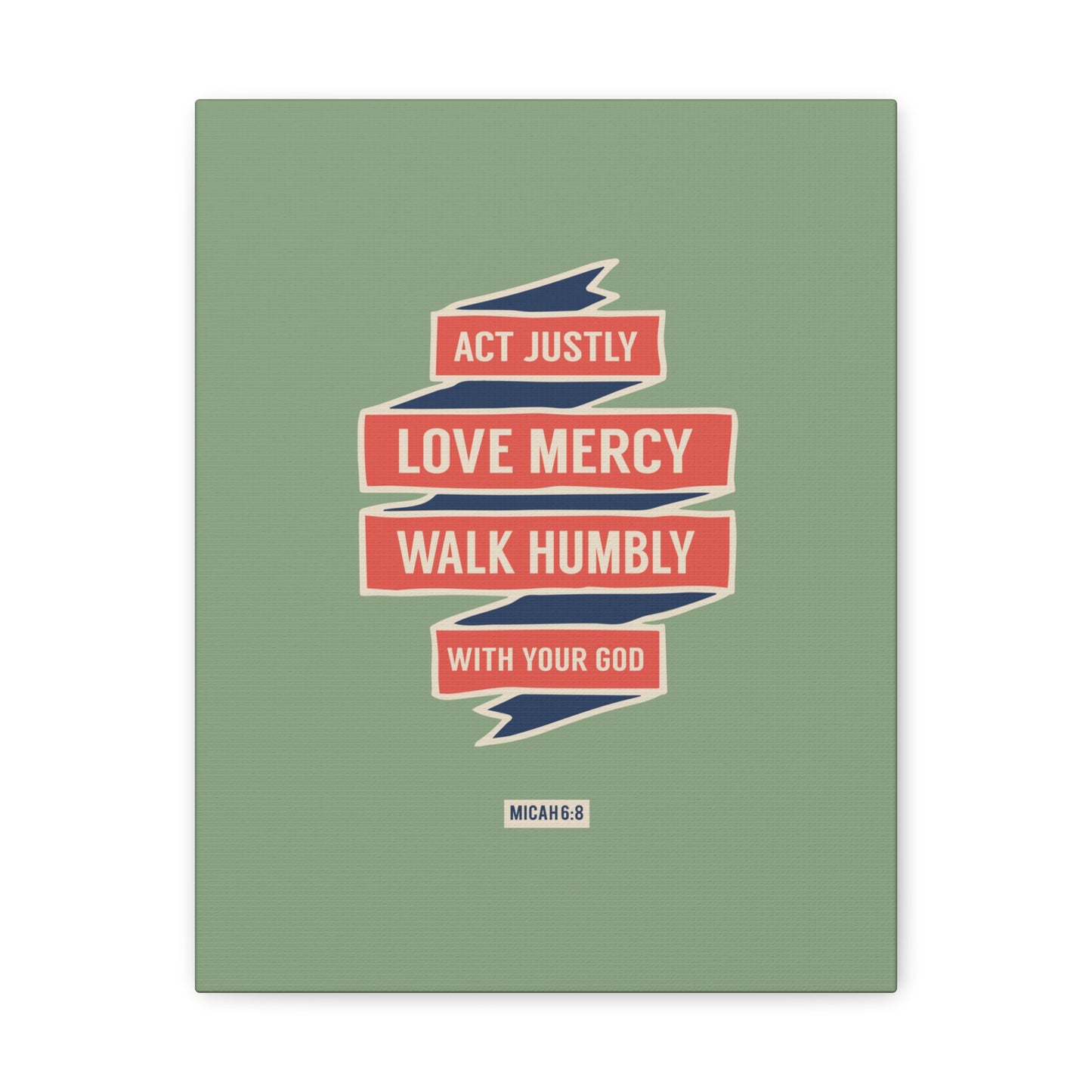 Walk Humbly With Your God Micah 6:8 Bible Verse Canvas Christian Wall Art Ready to Hang