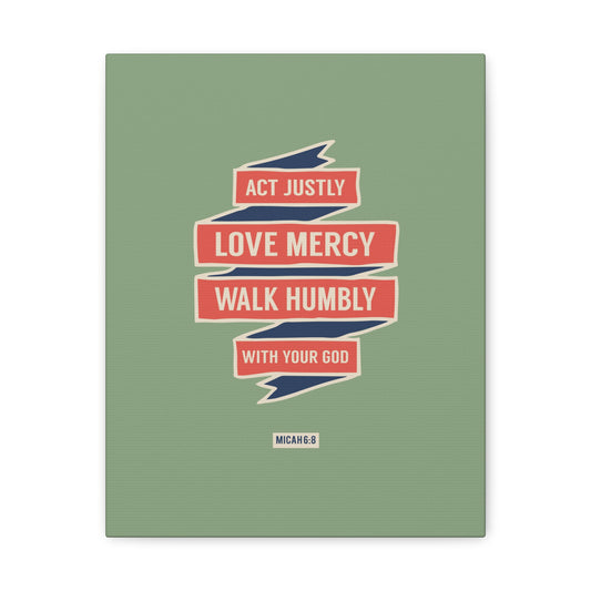 Walk Humbly With Your God Micah 6:8 Bible Verse Canvas Christian Wall Art Ready to Hang