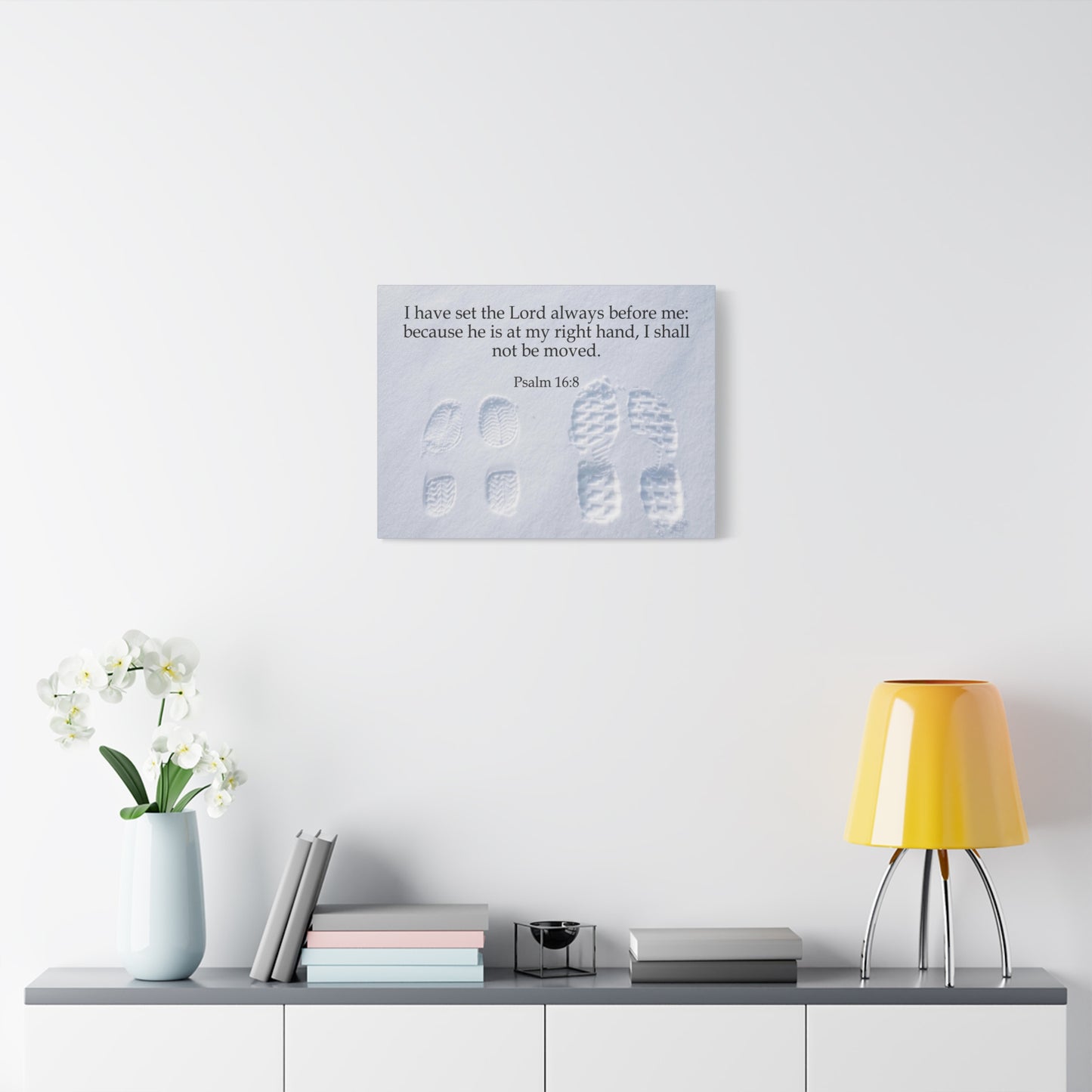Scripture Canvas I Shall Not Be Moved Psalm 16:8 Christian Wall Art Bible Verse Print Ready to Hang