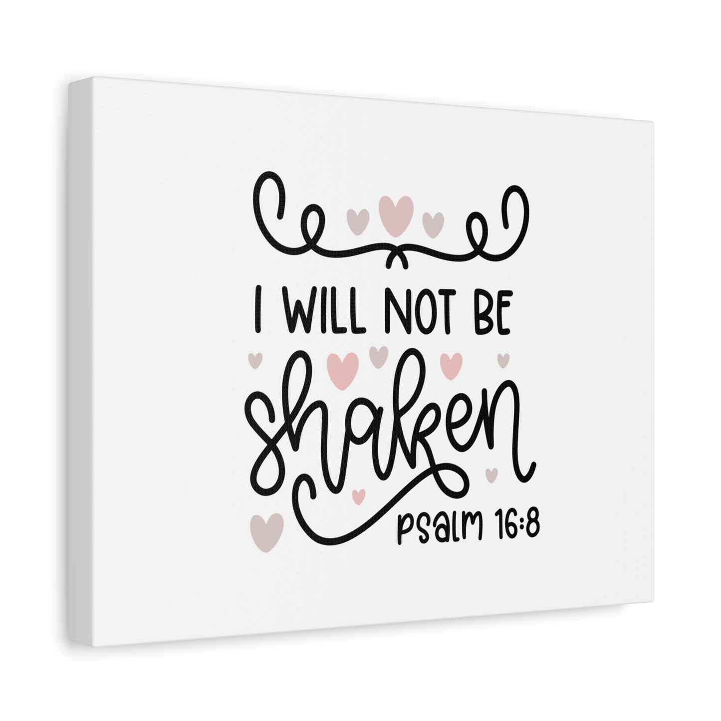 Scripture Canvas I Will Not Be Shaken Psalm 16:8 Christian Wall Art Bible Verse Print Ready to Hang