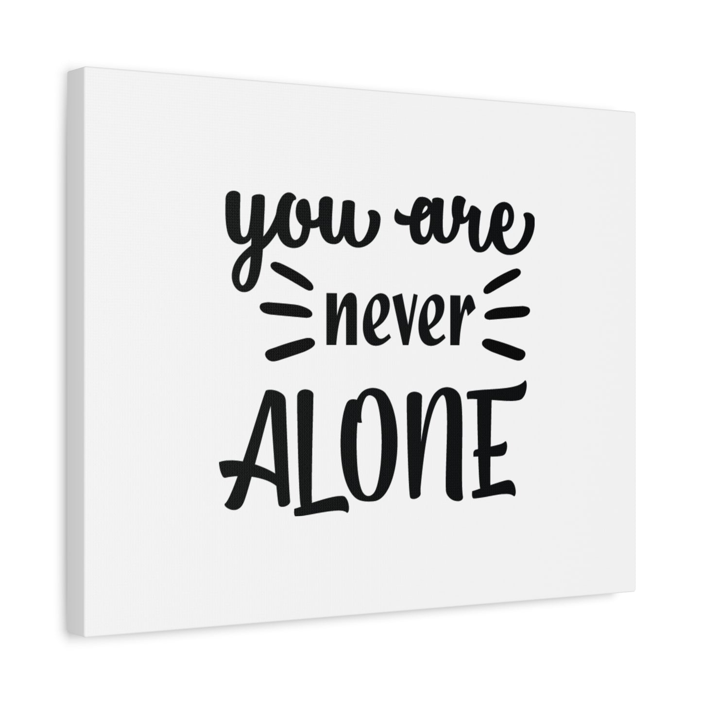 Scripture Canvas Never Alone Psalm 23:4 Christian Wall Art Bible Verse Print Ready to Hang