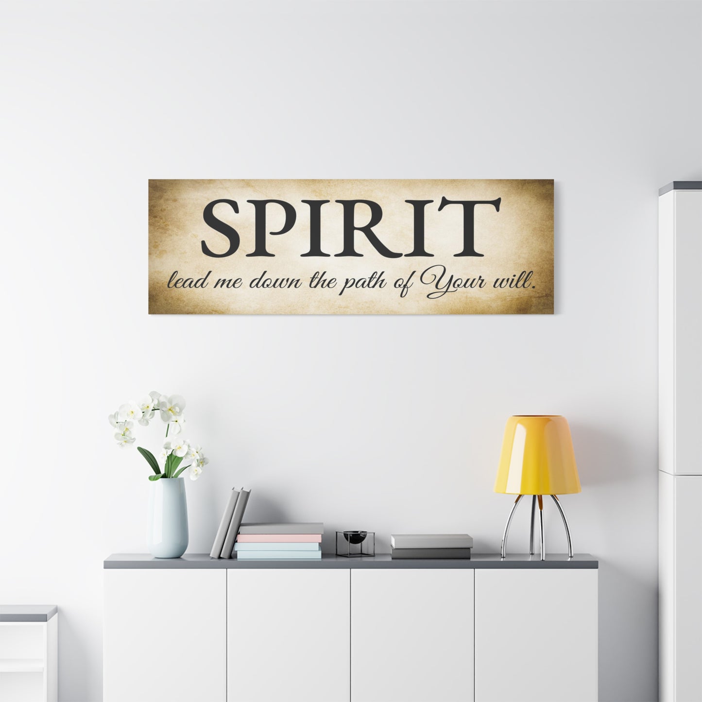 Scripture Walls Spirit Lead Me Gold Bible Verse Canvas Christian Wall Art Ready to Hang Unframed