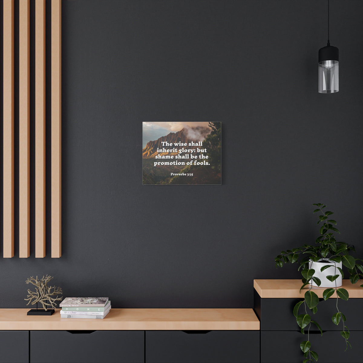 Scripture Canvas Inherit Glory Proverbs 3:35 Christian Wall Art Bible Verse Print Ready to Hang