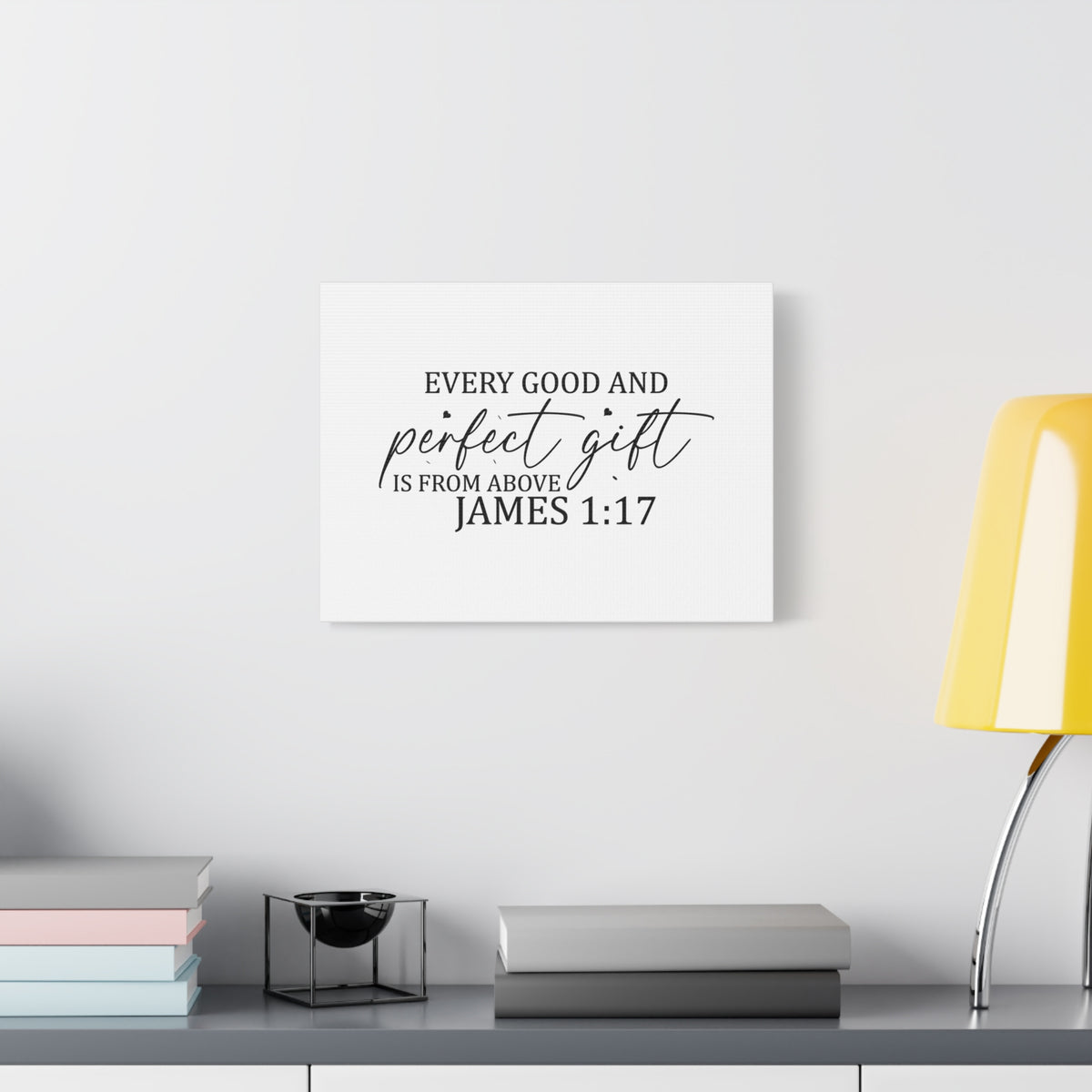 Scripture Canvas Perfect Gift James 1:17 Christian Wall Art Bible Verse Print Ready to Hang