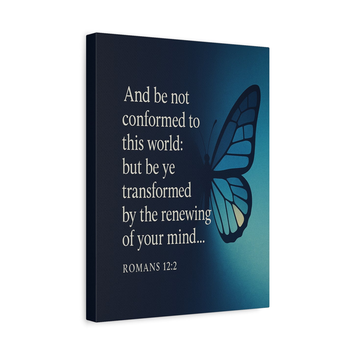 Bible Verse Canvas Romans 12:2 Christian Home Décor Wall Art Scripture Ready to Hang Faith Print