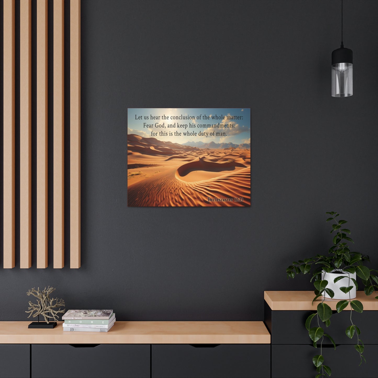 Ecclesiastes 12:13 Desert Bible Verse Canvas Christian Wall Art Ready to Hang Unframed