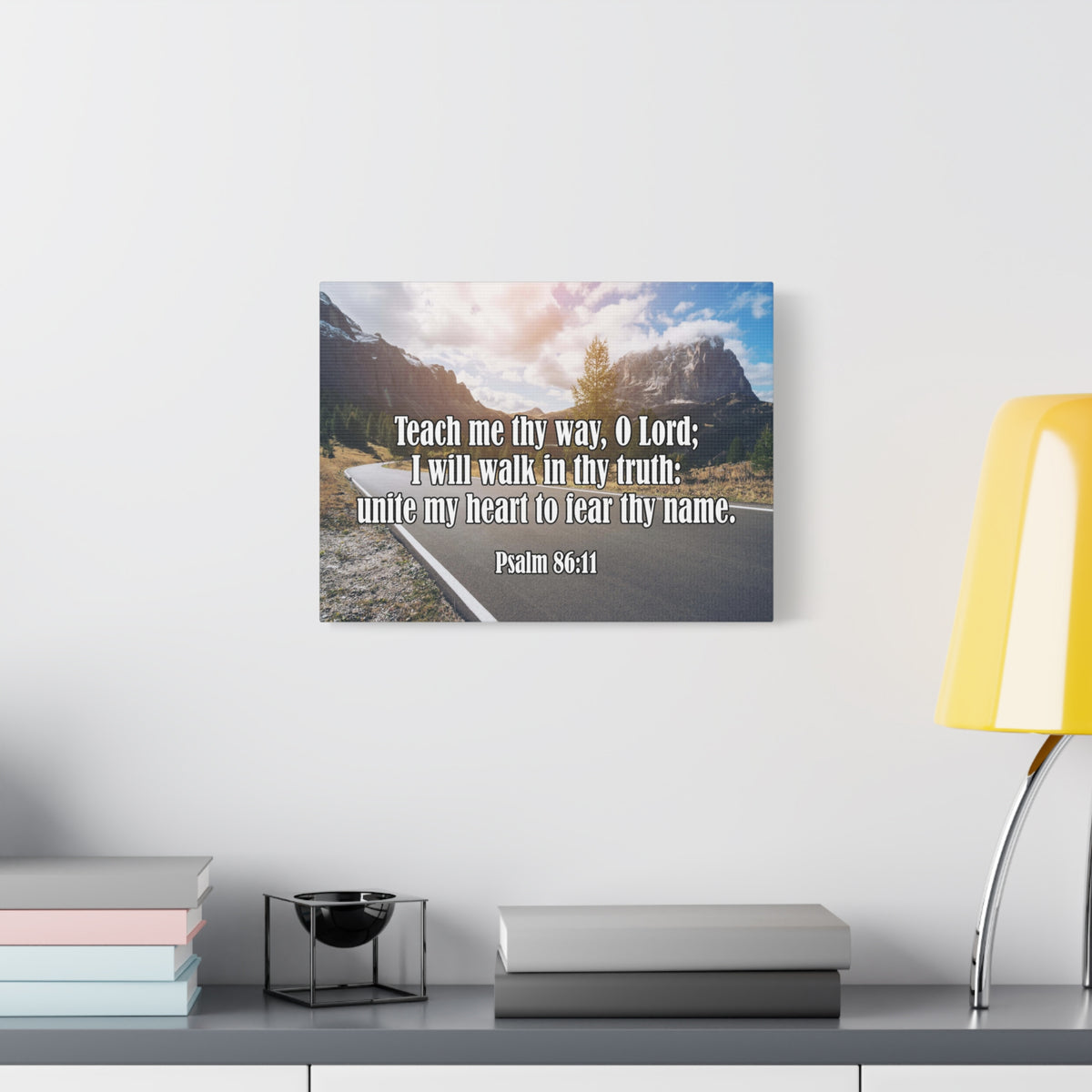 Scripture Canvas Teach Me Thy Way Psalm 86:11 Christian Wall Art Bible Verse Print Ready to Hang