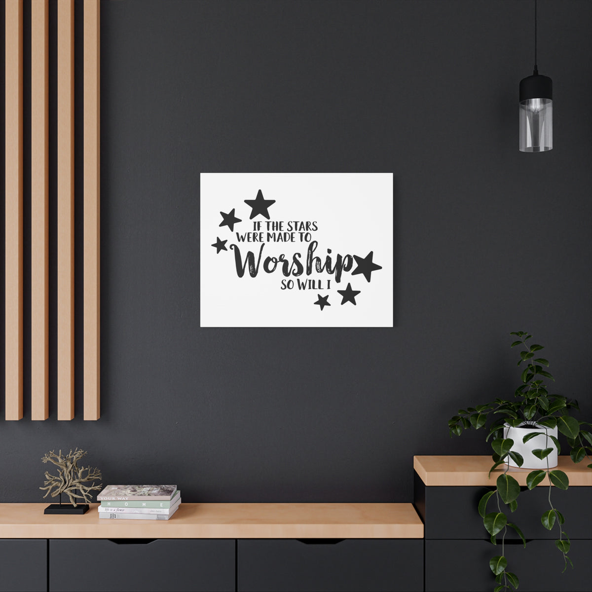 Scripture Canvas If The Stars Were Made To Worship So Will I Psalms 148:3-6 Christian Wall Art Print Ready to Hang