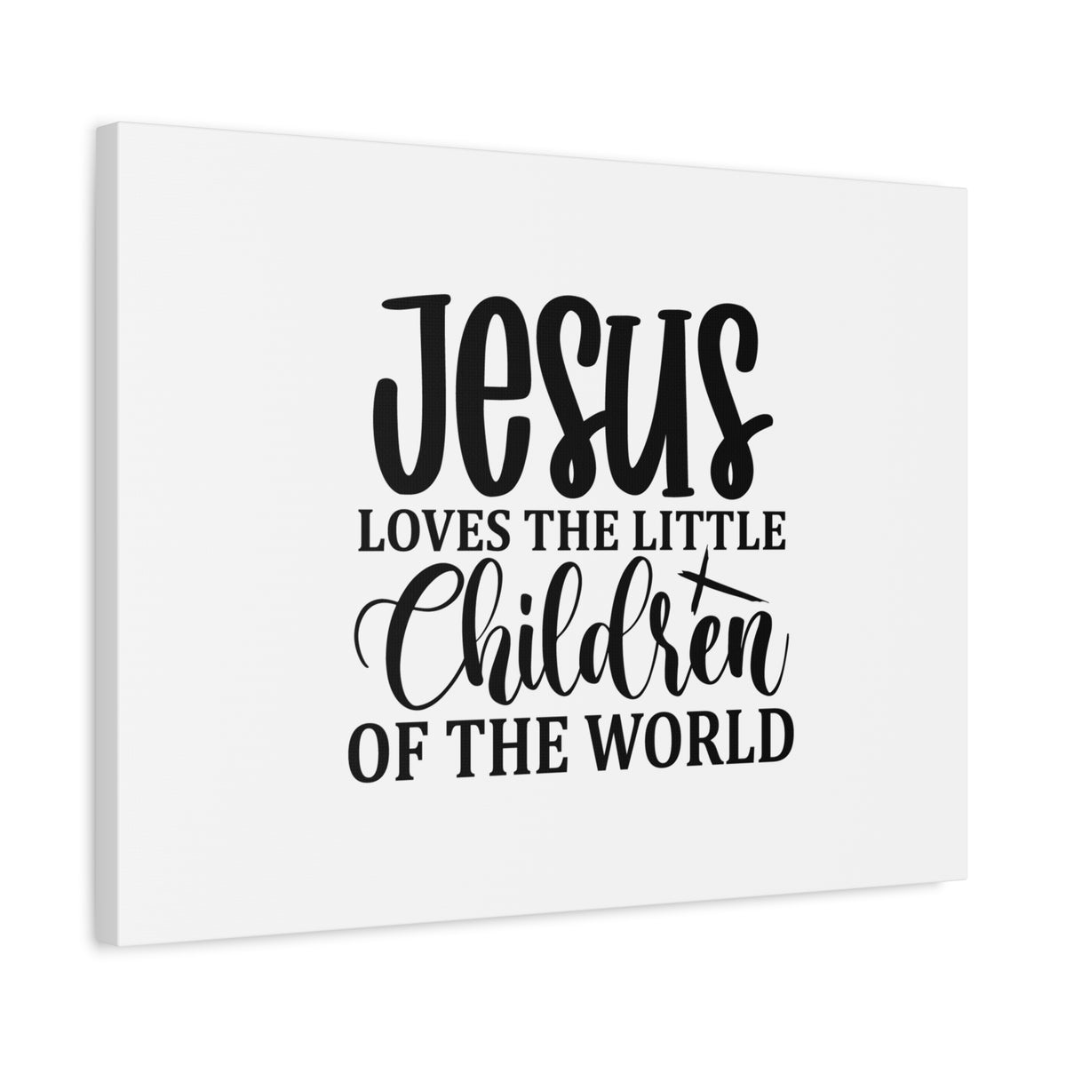 Scripture Canvas Loves The Little Children Christian Wall Art Bible Verse Print Ready to Hang