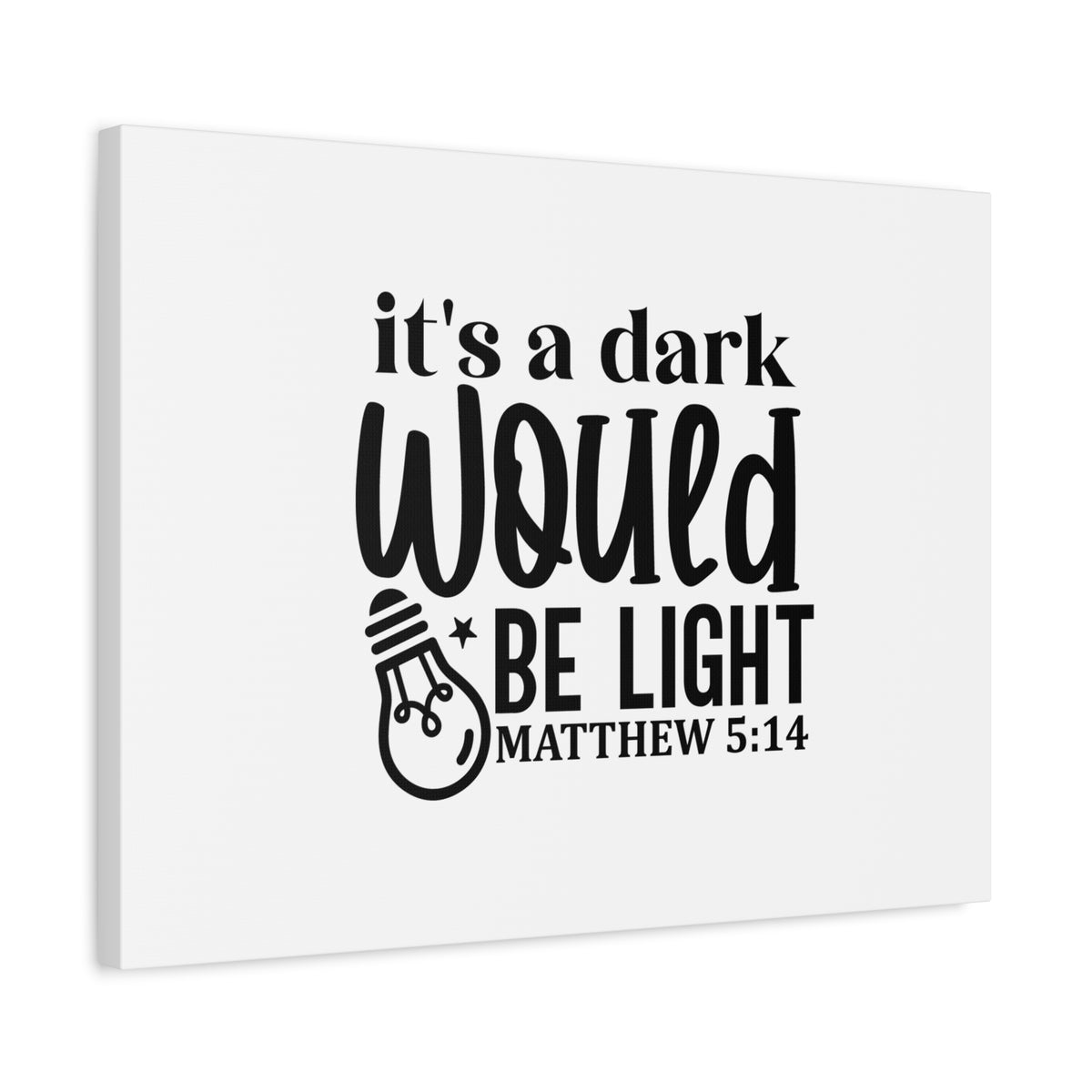 Scripture Canvas Be Light Matthew 5:14 Christian Wall Art Bible Verse Print Ready to Hang