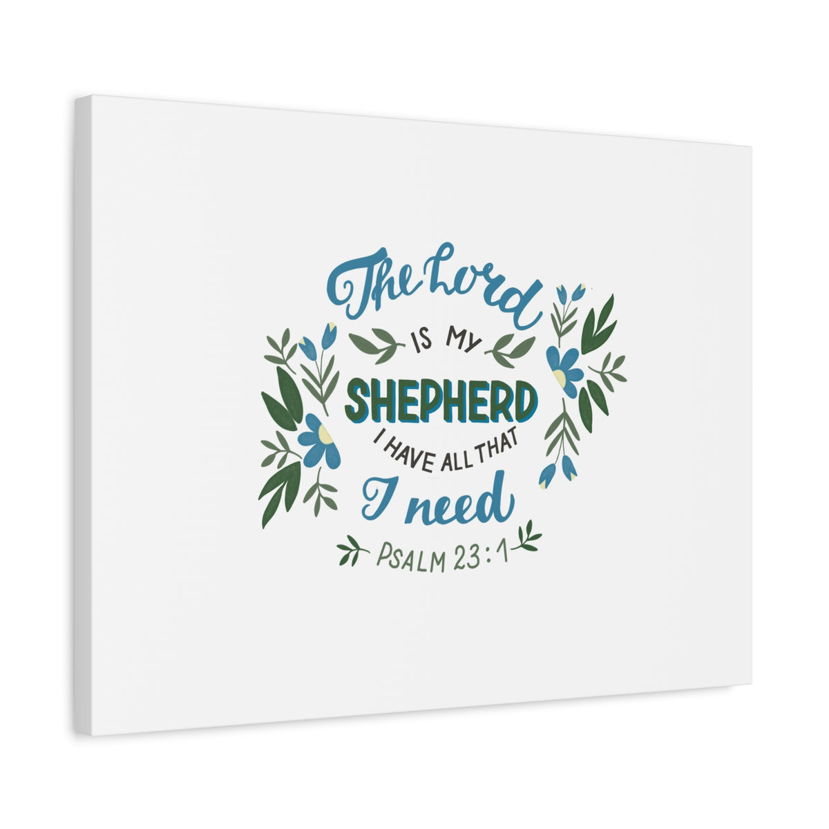 Scripture Canvas The Lord Is My Shepherd Psalm 23:1 Christian Wall Art Bible Verse Print Ready to Hang