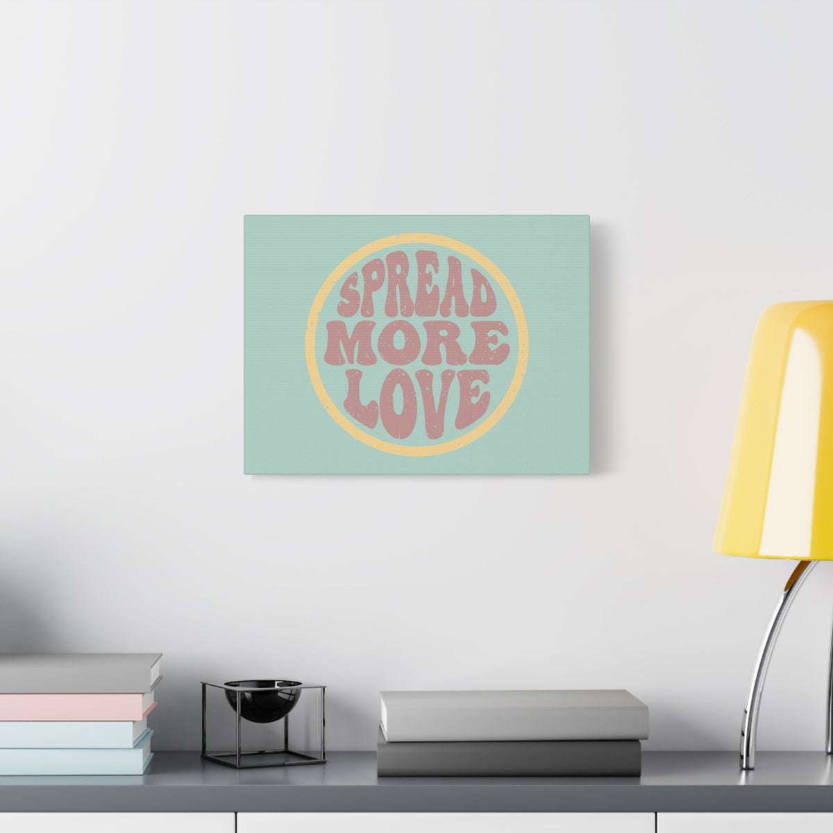 Scripture Canvas Spread More Love 1 John 4:7-8 Green Circle Christian Wall Art Bible Verse Print Ready to Hang