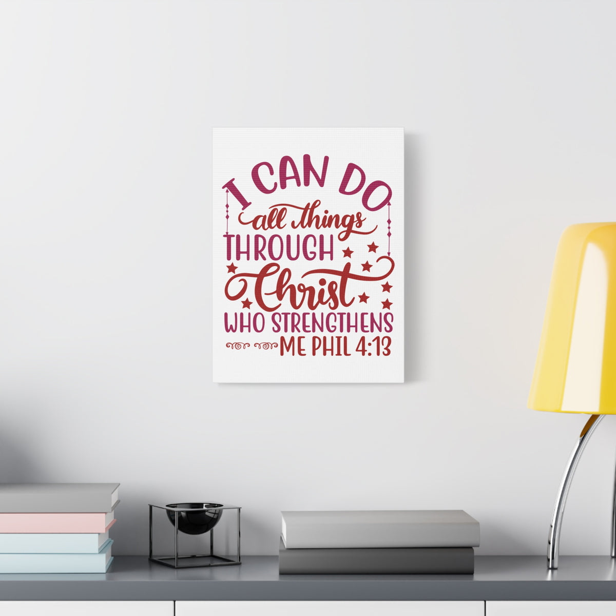 Scripture Canvas Christ Who Strengthens Philippians 4:13 Christian Wall Art Bible Verse Print Ready