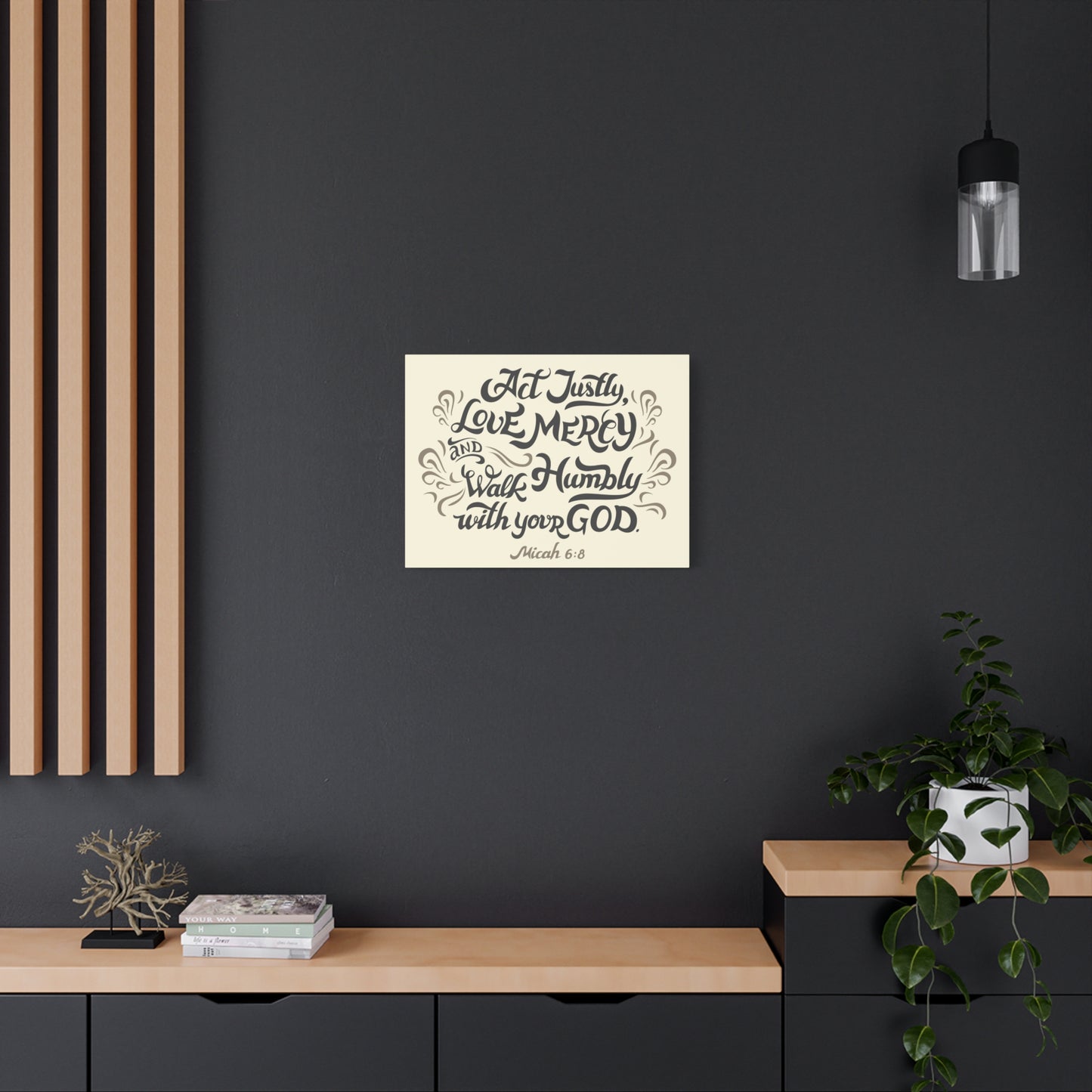 Scripture Canvas Act Justly Walk Humbly Micah 6:8 Christian Wall Art Bible Verse Print Ready To Hang
