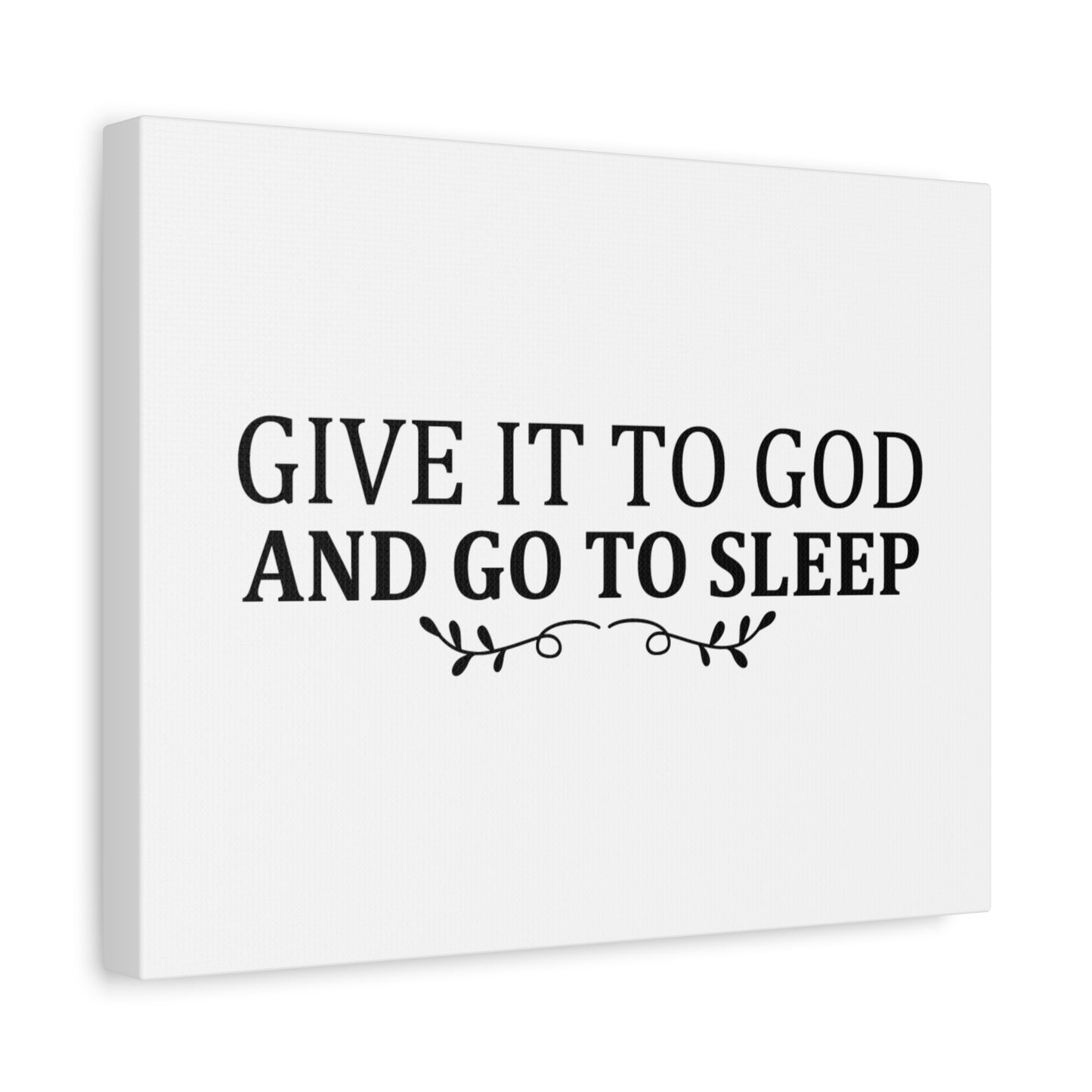 Scripture Canvas Give It To God And Sleep Psalm 55:22 Christian Wall Art Bible Verse Print Ready to Hang