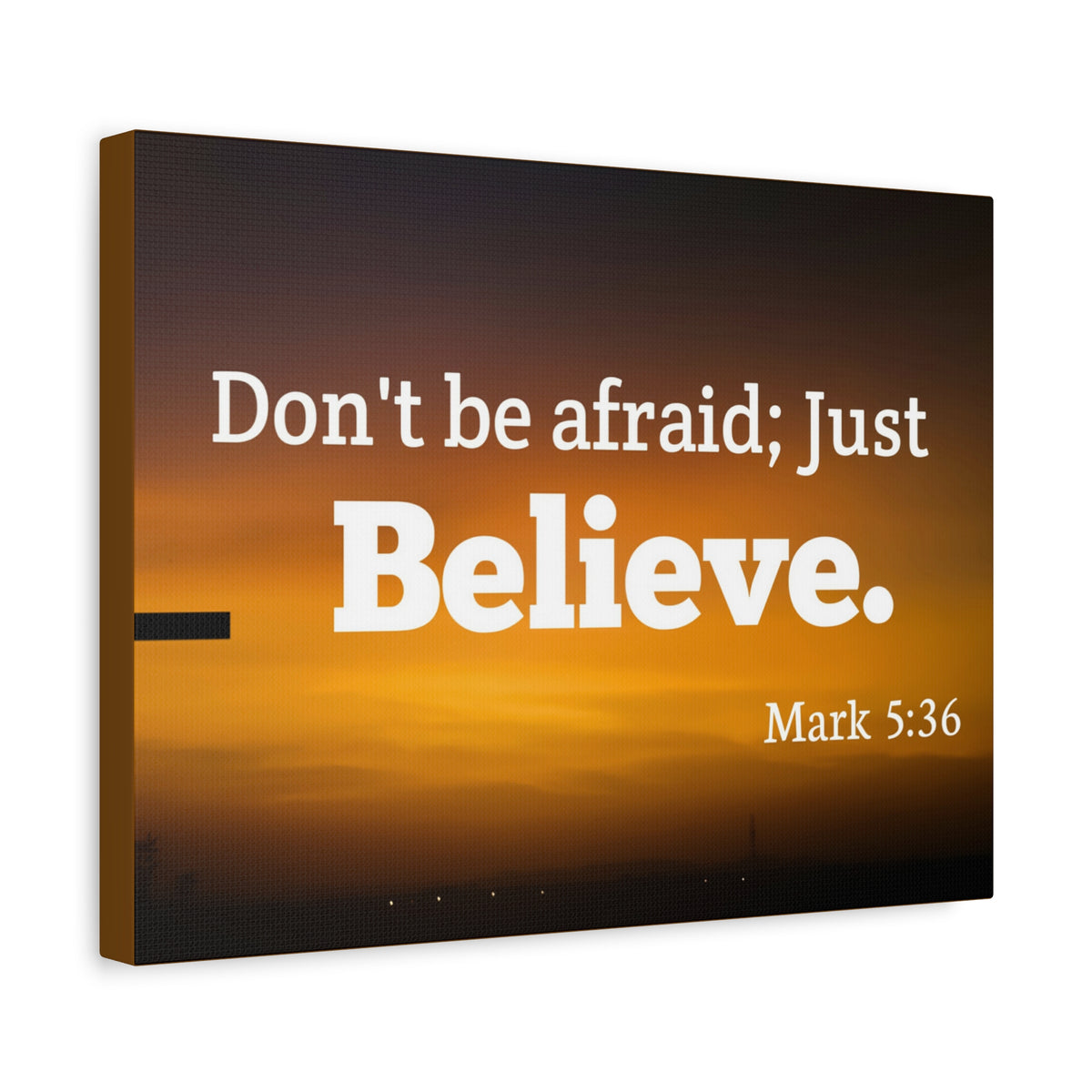Scripture Canvas Believe Mark 5:36 Christian Wall Art Bible Verse Print Ready to Hang
