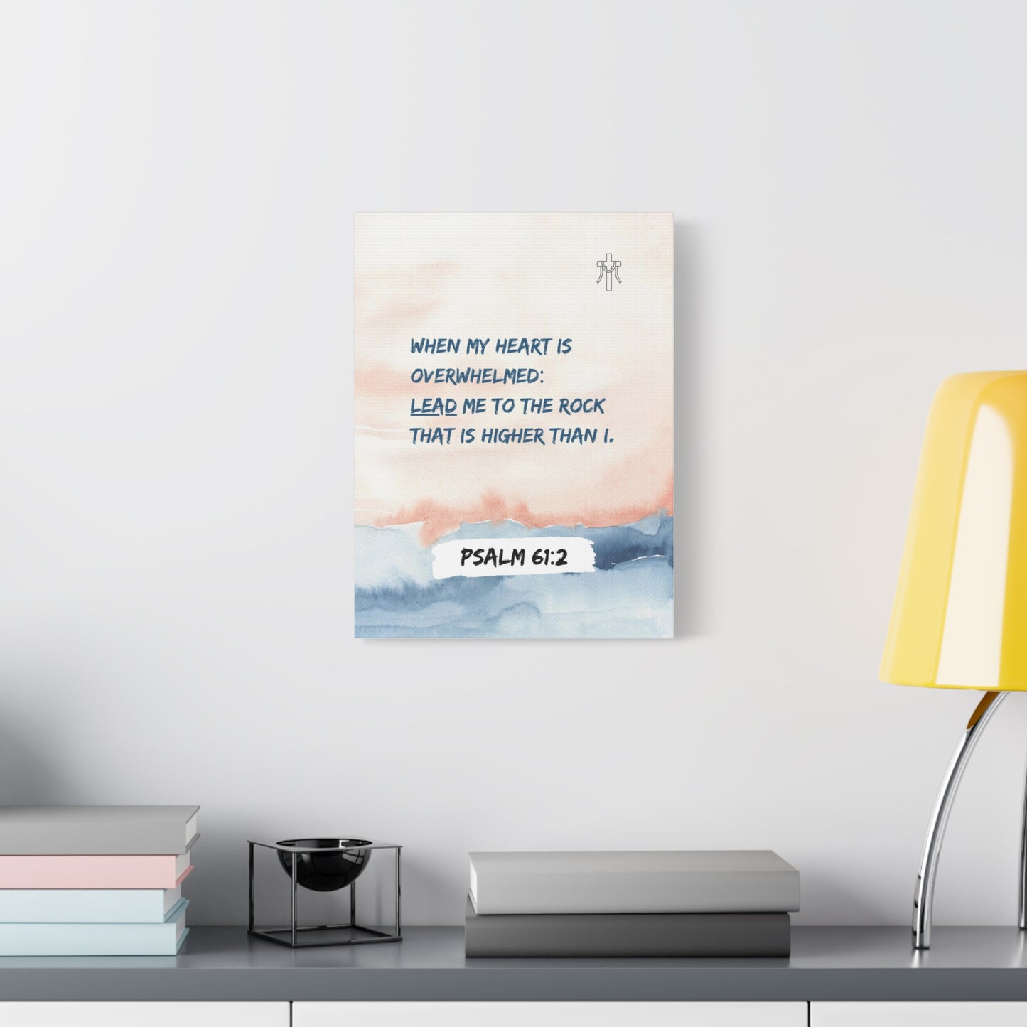 Scripture Walls Psalm 61:2 Lead Me to the Rock Bible Verse Canvas Christian Wall Art Ready to Hang Unframed