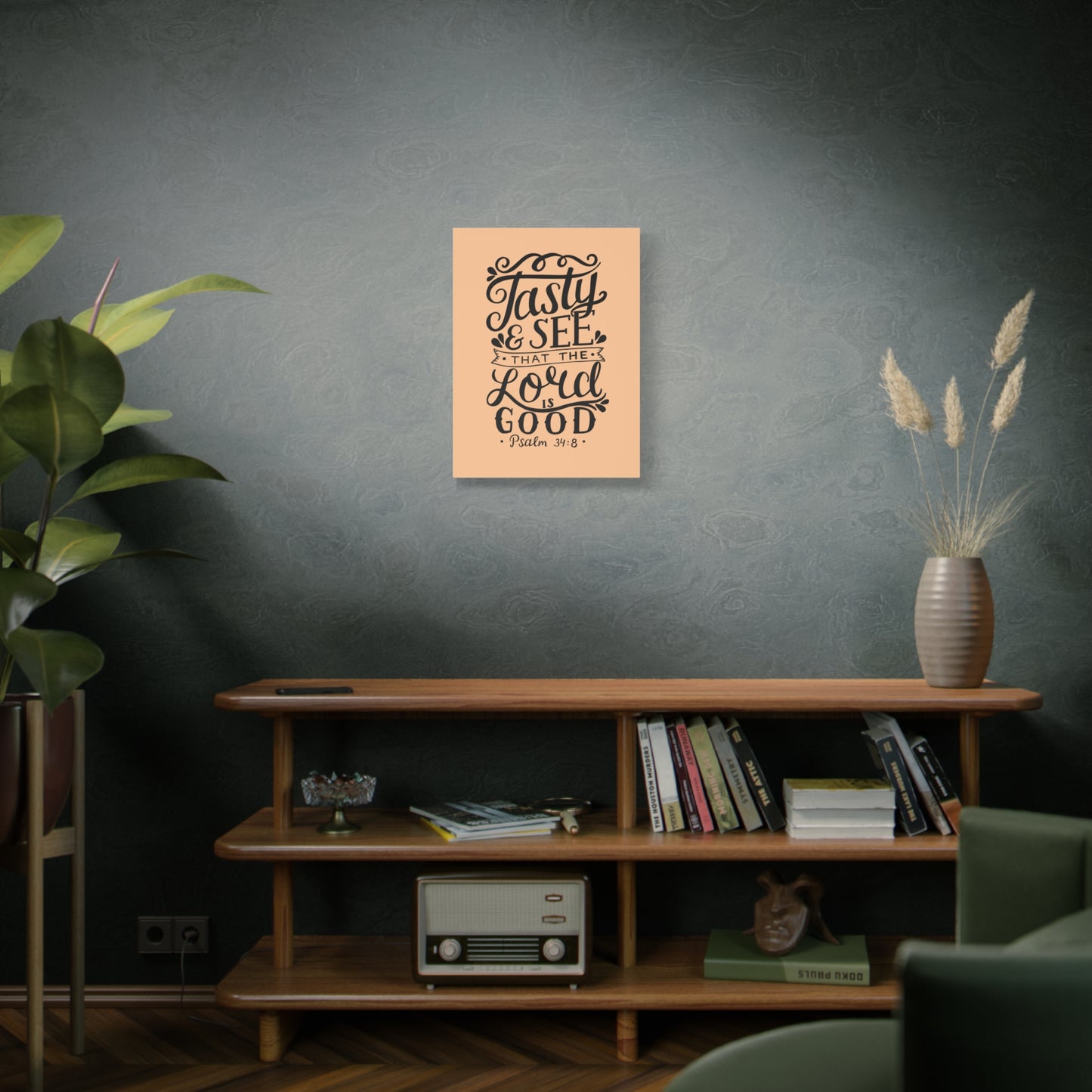 Scripture Canvas Tasty And See That Psalm 34:8 Christian Wall Art Bible Verse Print Ready To Hang
