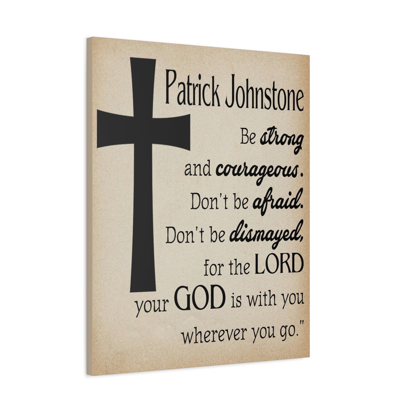 Scripture Walls Personalized Joshua 1:9 Cross Bible Chapter Canvas Christian Wall Art Ready to Hang