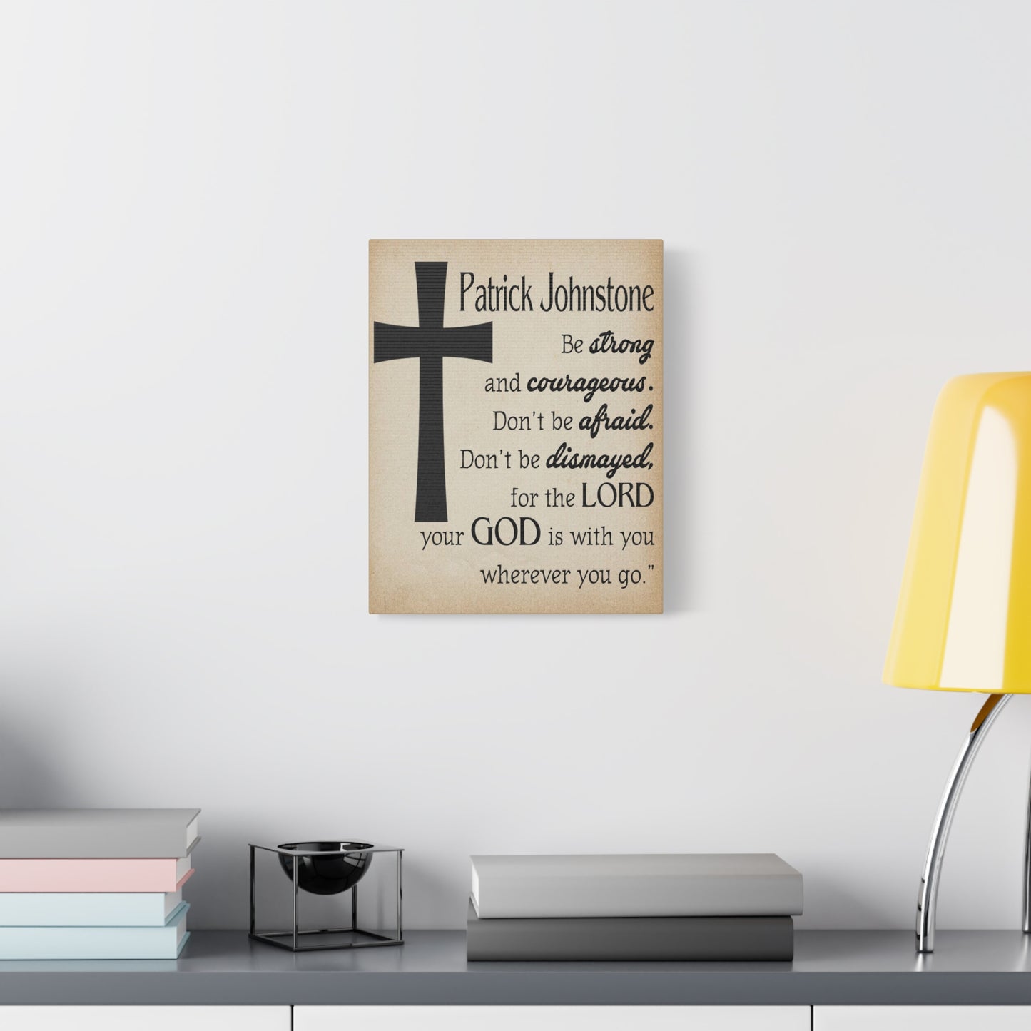 Scripture Walls Personalized Joshua 1:9 Cross Bible Chapter Canvas Christian Wall Art Ready to Hang