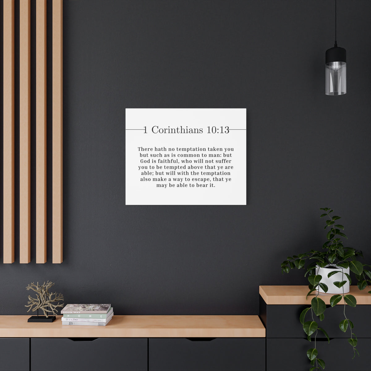 Scripture Canvas God Is Faithful 1 Corinthians 10:13 Christian Wall Art Bible Verse Print Ready to Hang