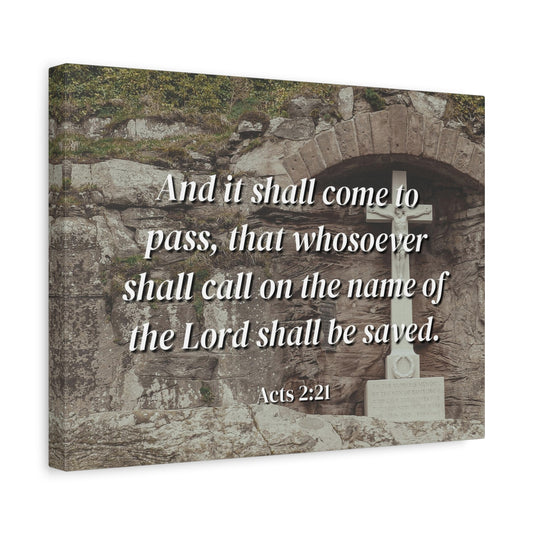 Scripture Canvas Be Saved Acts 2:21 Christian Wall Art Bible Verse Print Ready to Hang