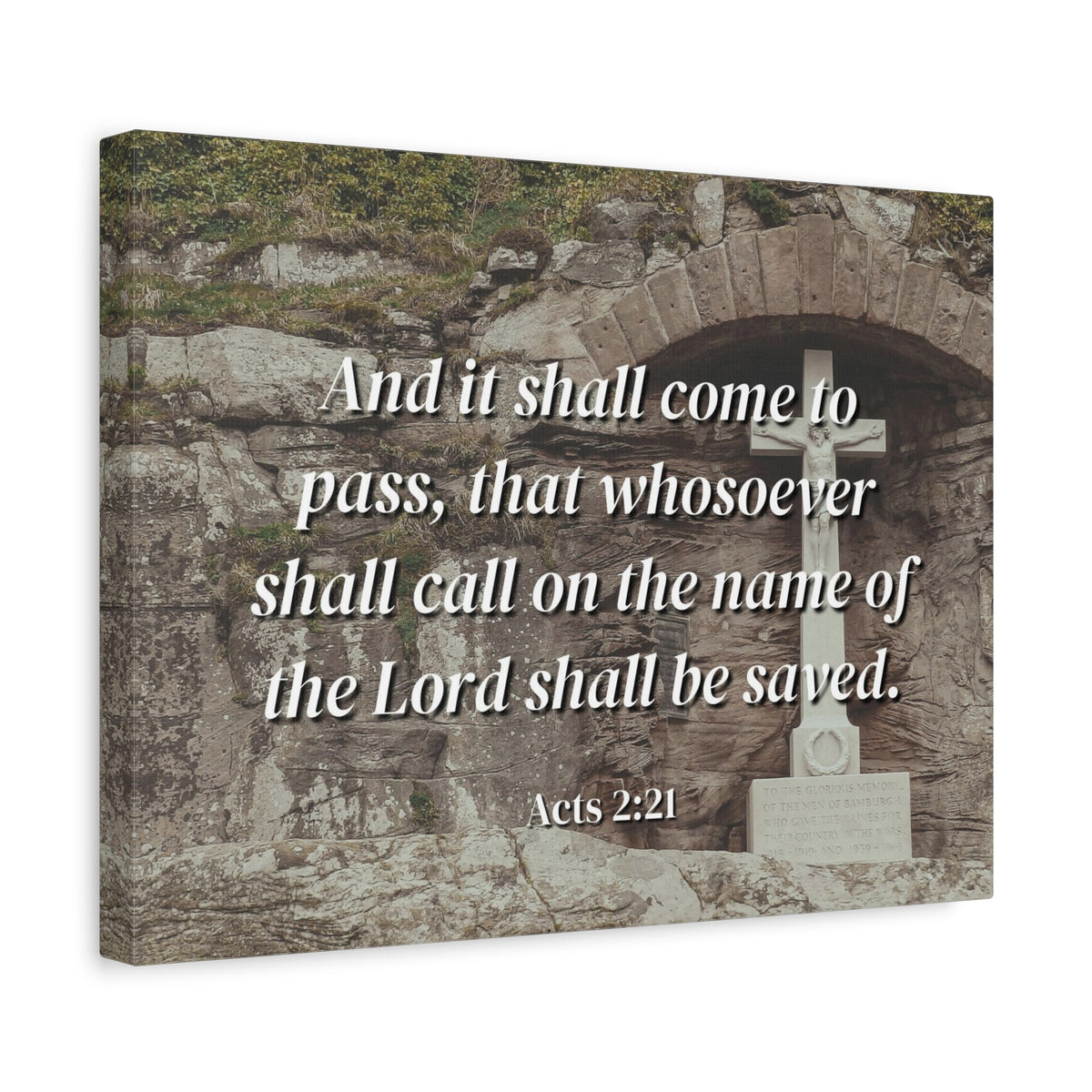 Scripture Canvas Be Saved Acts 2:21 Christian Wall Art Bible Verse Print Ready to Hang