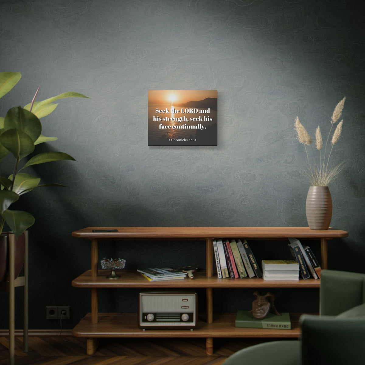 Scripture Canvas Seek The Lord Continually 1 Chronicles 16:11 Christian Wall Art Bible Verse Print Ready to Hang