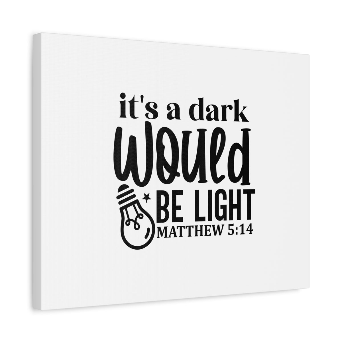 Scripture Canvas Be Light Matthew 5:14 Christian Wall Art Bible Verse Print Ready to Hang