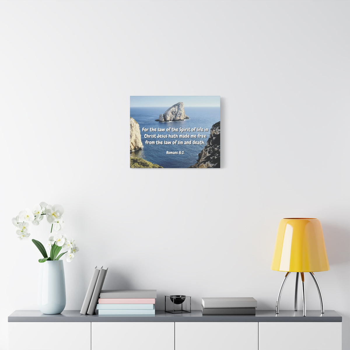 Scripture Canvas Spire Of Life Romans 8:2 Christian Wall Art Bible Verse Print Ready to Hang