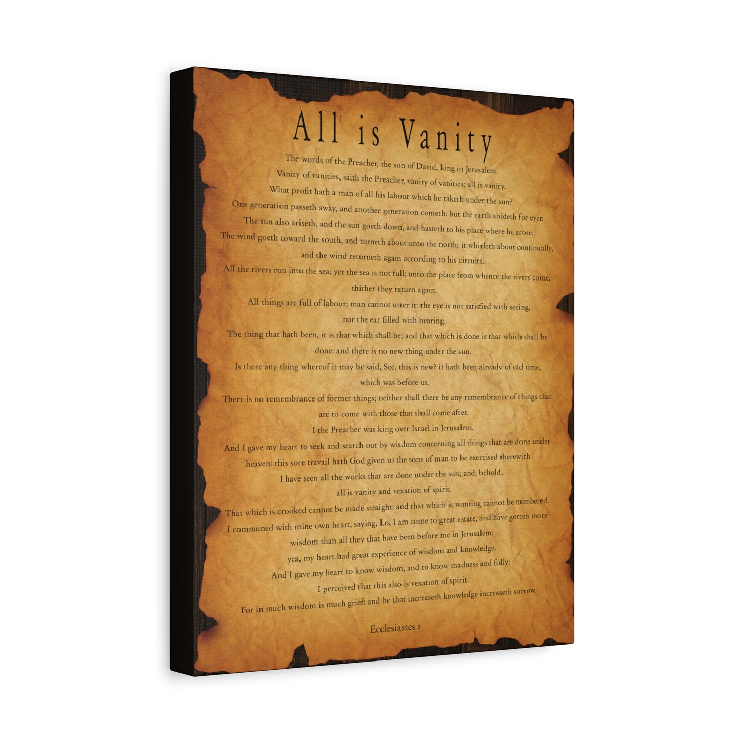 Scripture Walls All is Vanity Ecclesiastes 1 Bible Verse Canvas Christian Wall Art Ready to Hang