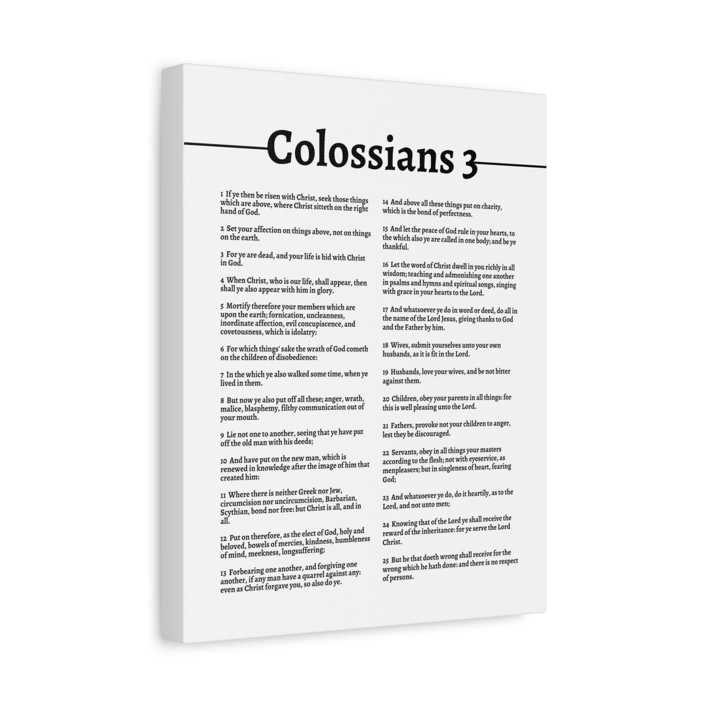 Scripture Walls Put On The New Self Colossians 3  White Bible Canvas Christian Wall Art Ready to Hang