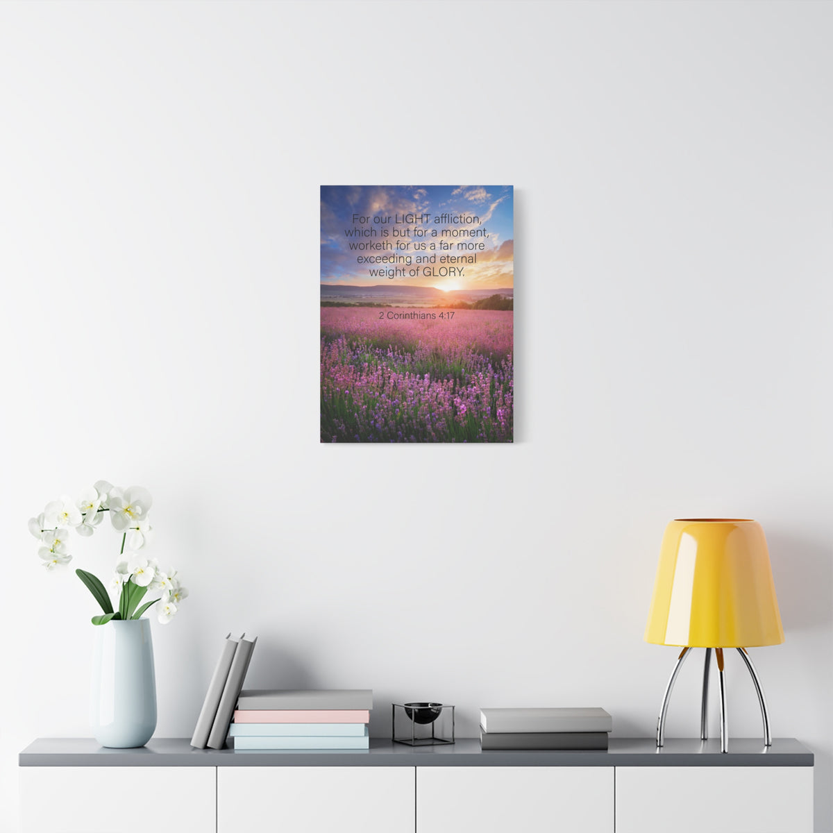 Scripture Canvas Eternal Glory 2 Corinthians 4:17 Christian Wall Art Bible Verse Print Ready to Hang