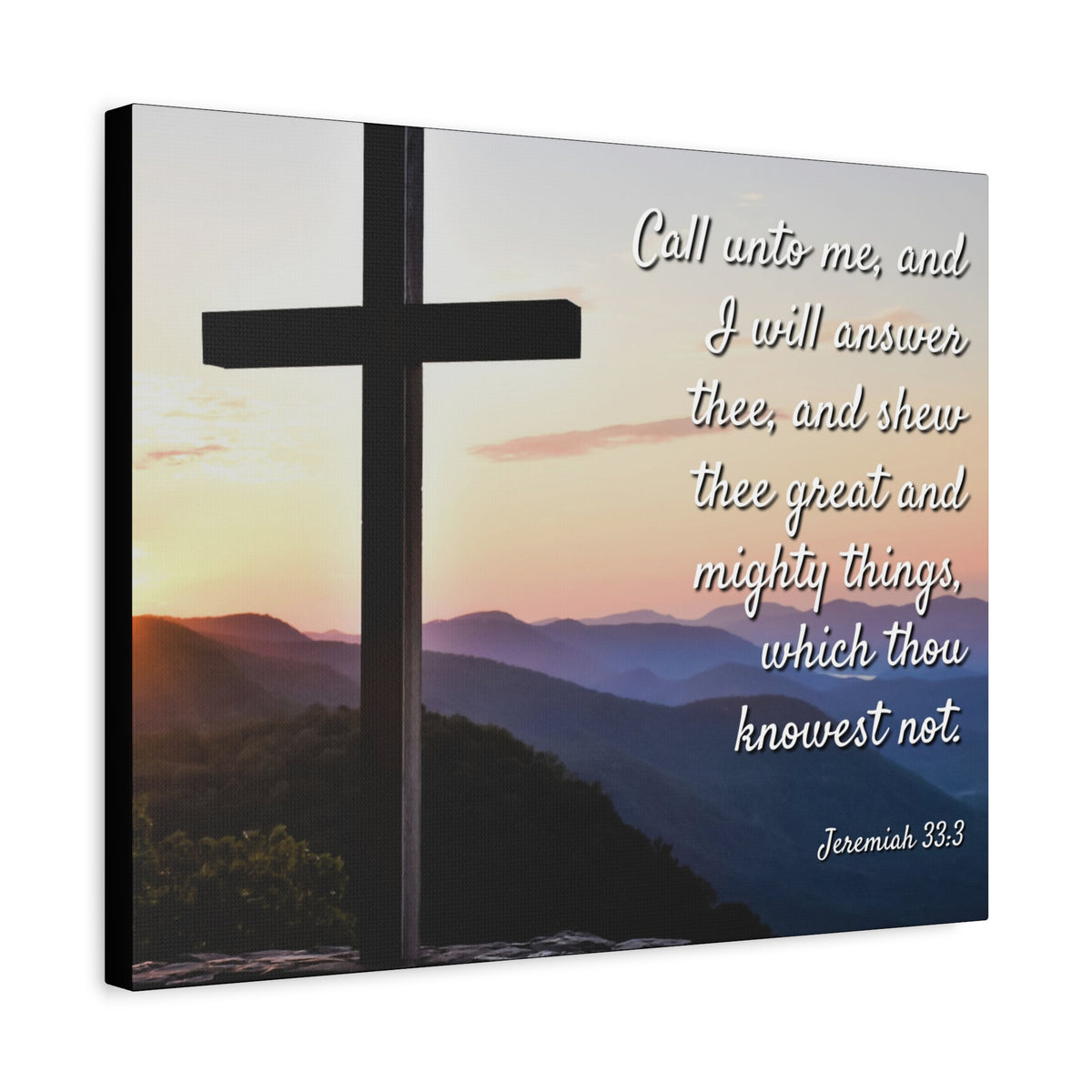 Scripture Canvas Mighty Things Jeremiah 33:3 Christian Wall Art Bible Verse Print Ready to Hang