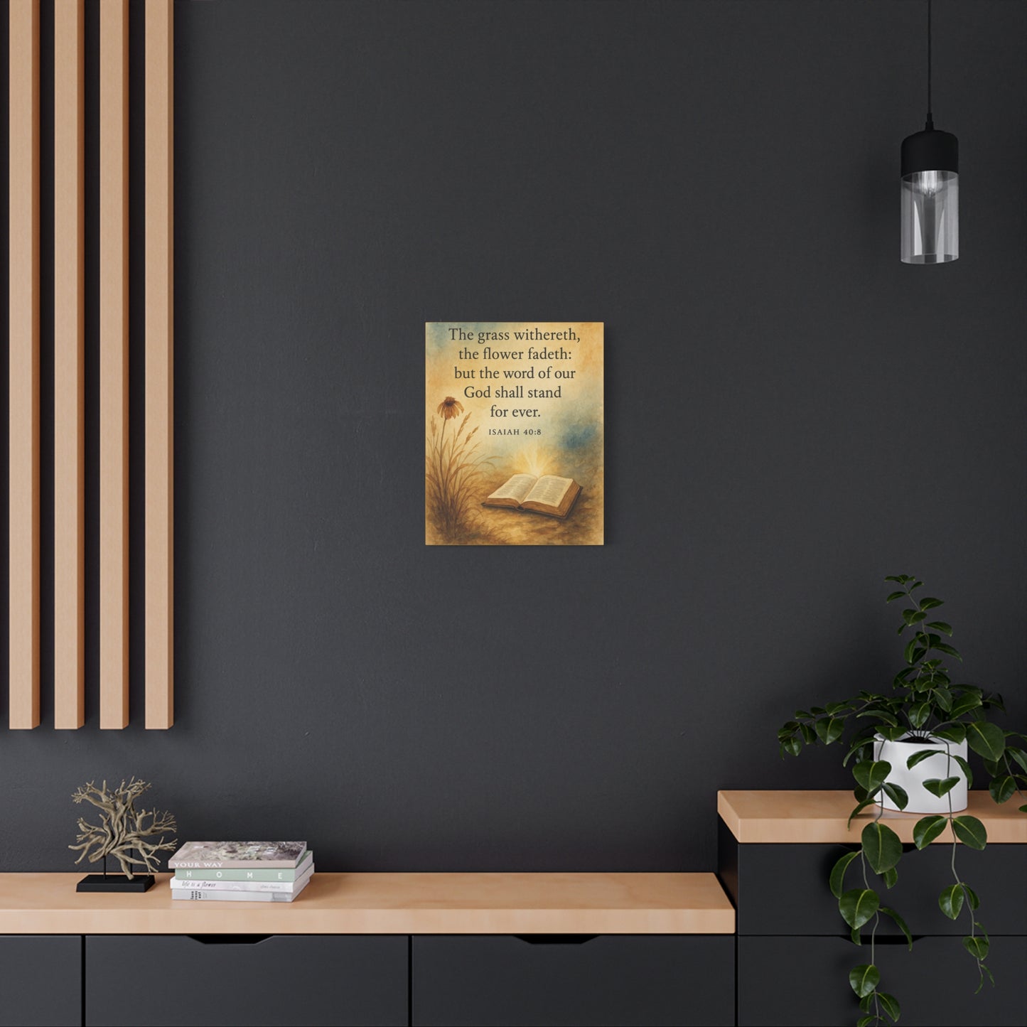 Bible Verse Canvas Isaiah 40:8 Christian Home Décor Wall Art Scripture Ready to Hang Faith Print