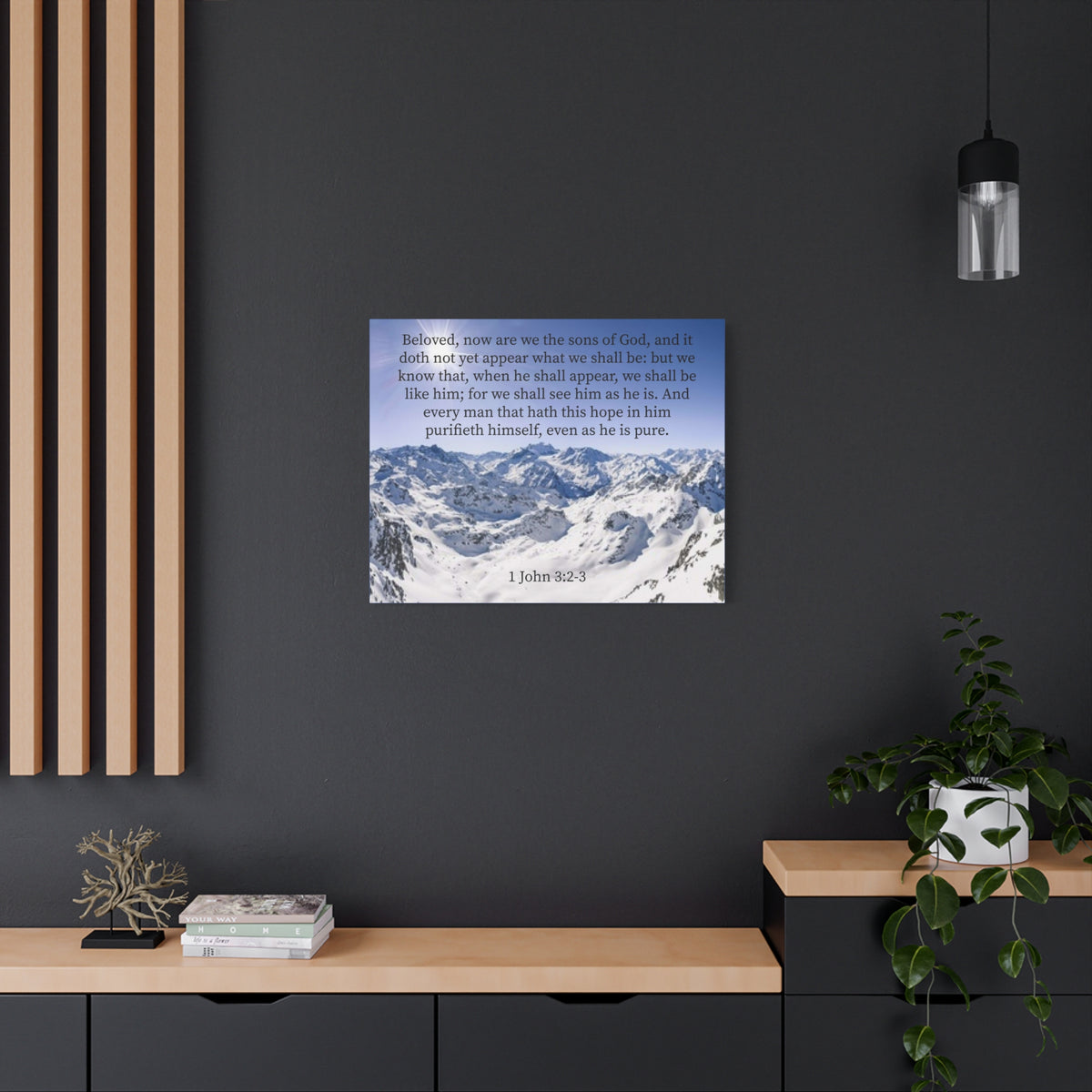 Scripture Canvas Even As He is Pure 1 John 3:2-3 Christian Wall Art Bible Verse Print Ready to Hang