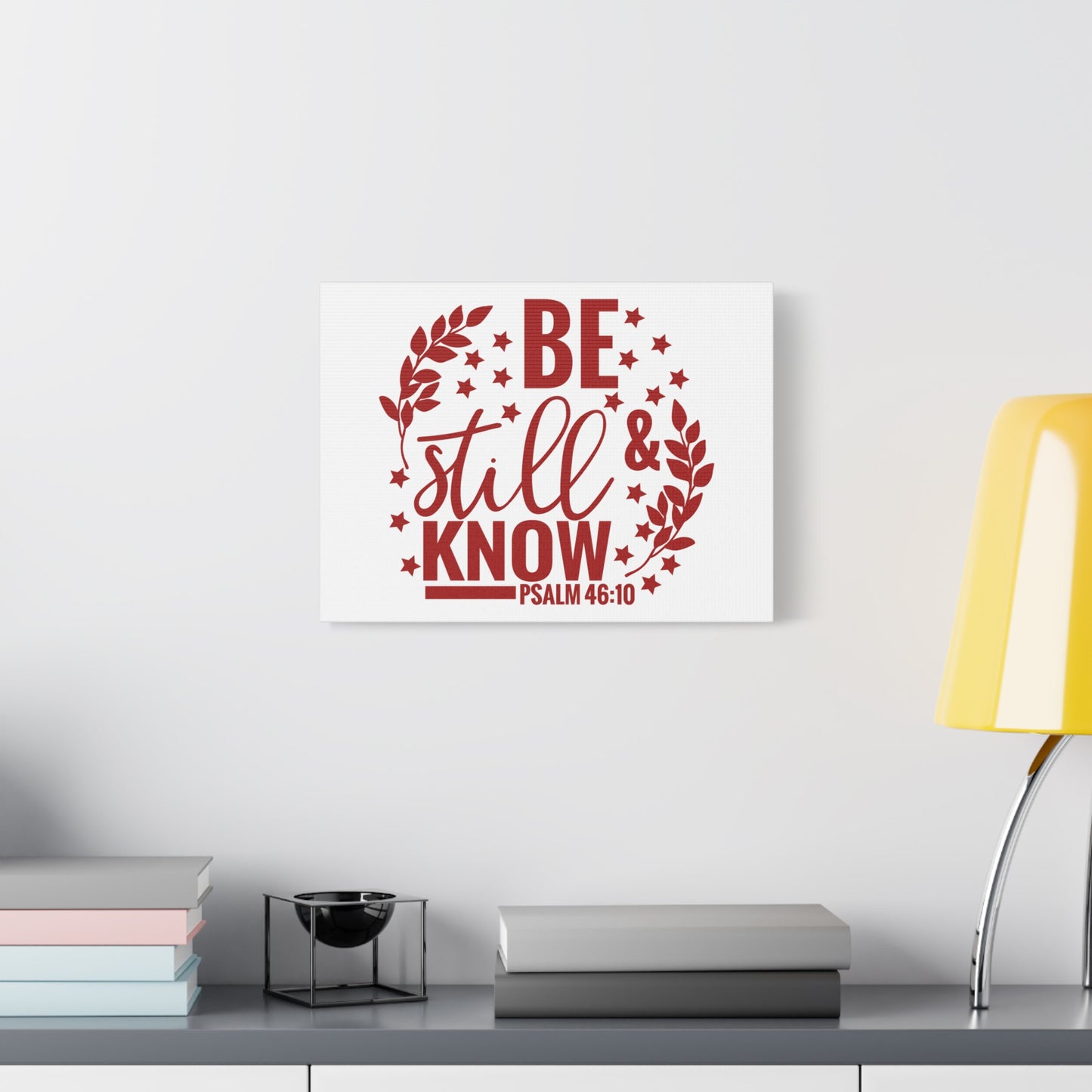 Scripture Canvas Be Still Psalm 46:10 Christian Wall Art Bible Verse Print Ready to Hang