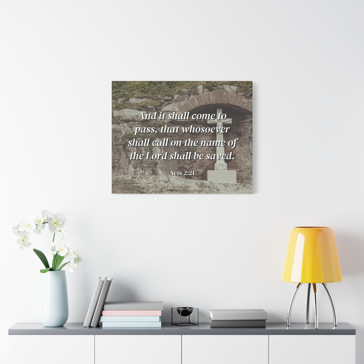 Scripture Canvas Be Saved Acts 2:21 Christian Wall Art Bible Verse Print Ready to Hang