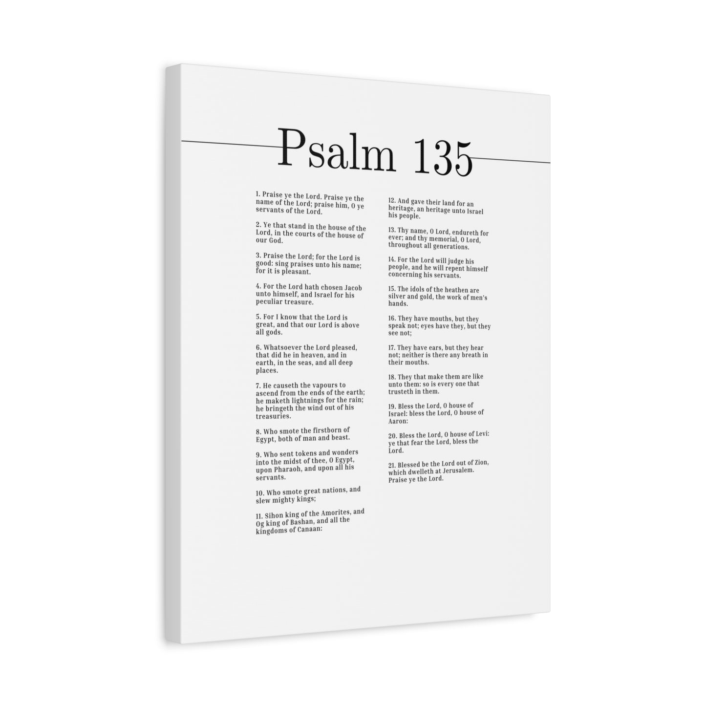 Scripture Canvas Praise Ye The Lord Psalm 135 Christian Wall Art Bible Verse Print Ready to Hang