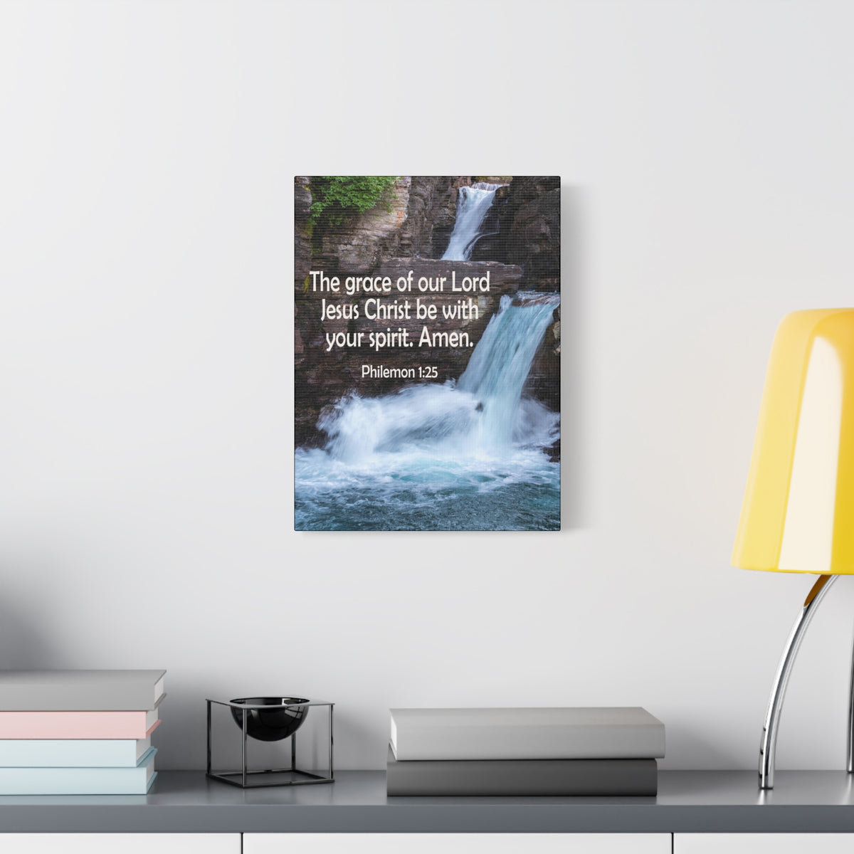 Scripture Canvas The Grace of Lord Philemon 1:25 Christian Wall Art Bible Verse Print Ready to Hang