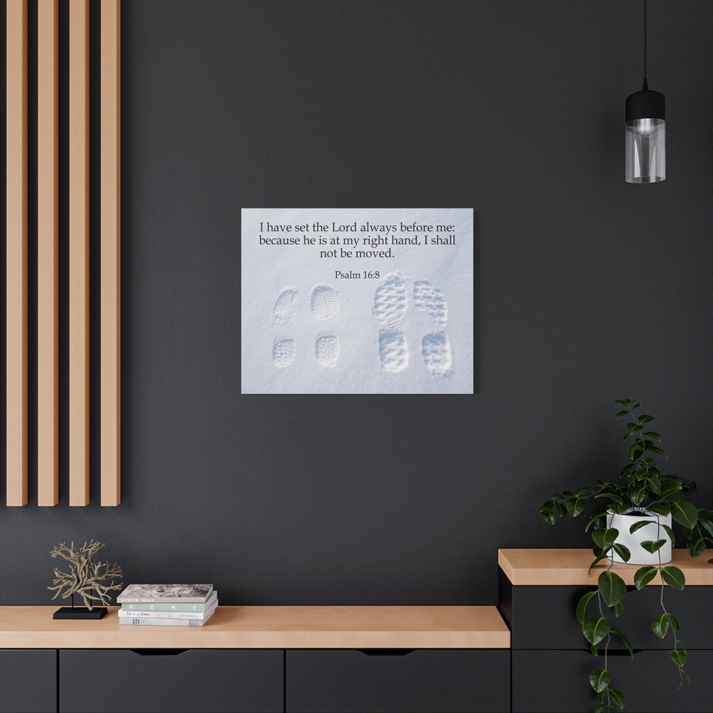 Scripture Canvas I Shall Not Be Moved Psalm 16:8 Christian Wall Art Bible Verse Print Ready to Hang