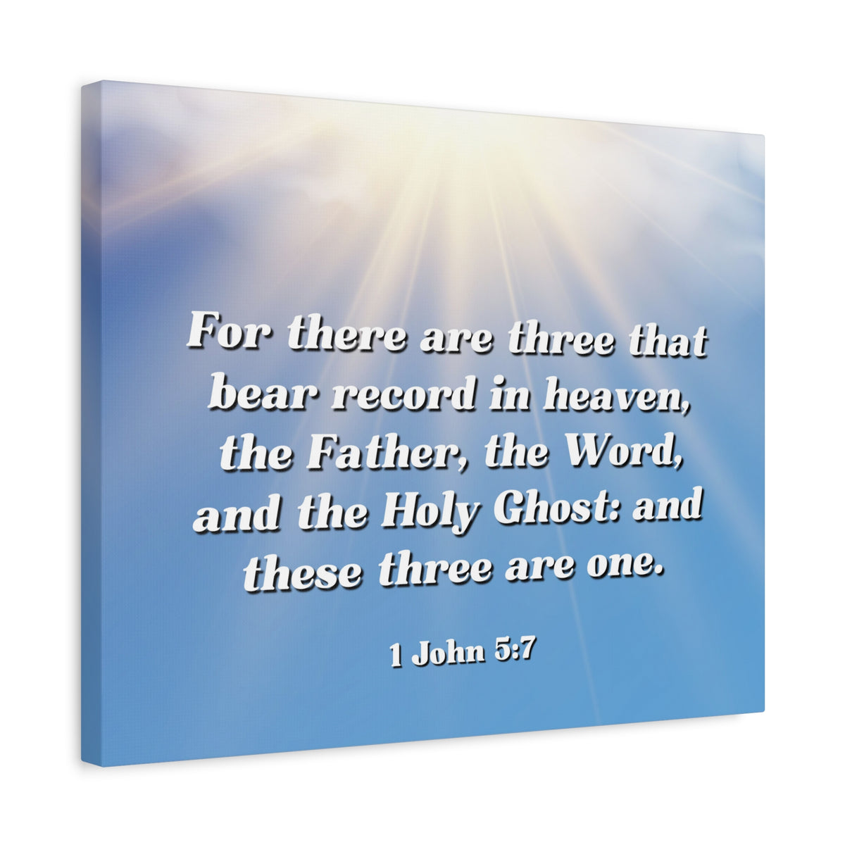 Scripture Canvas Three Are One 1 John 5:7 Christian Wall Art Bible Verse Print Ready to Hang