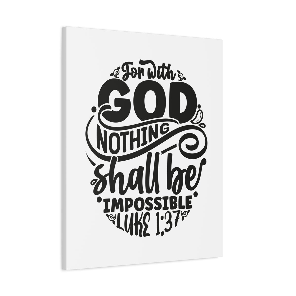 Scripture Walls Nothing Shall Be Impossible Luke 1:37 Bible Verse Canvas Christian Wall Art Ready to Hang Unframed