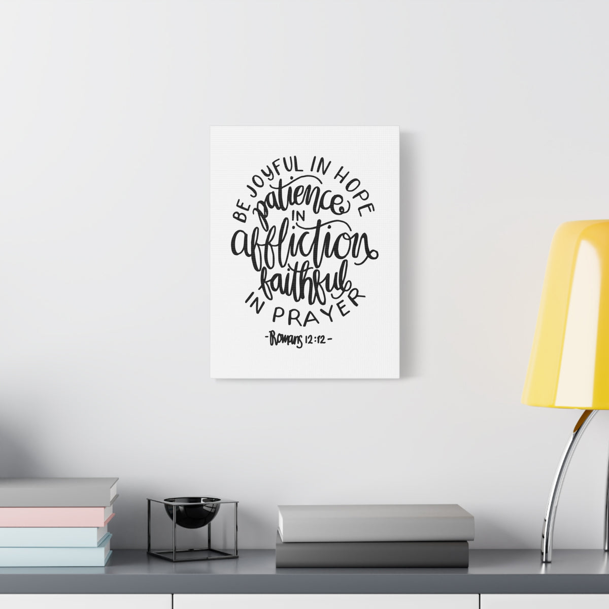 Scripture Canvas Patience In Affliction Romans 12:12 Christian Wall Art Bible Verse Print Ready to Hang