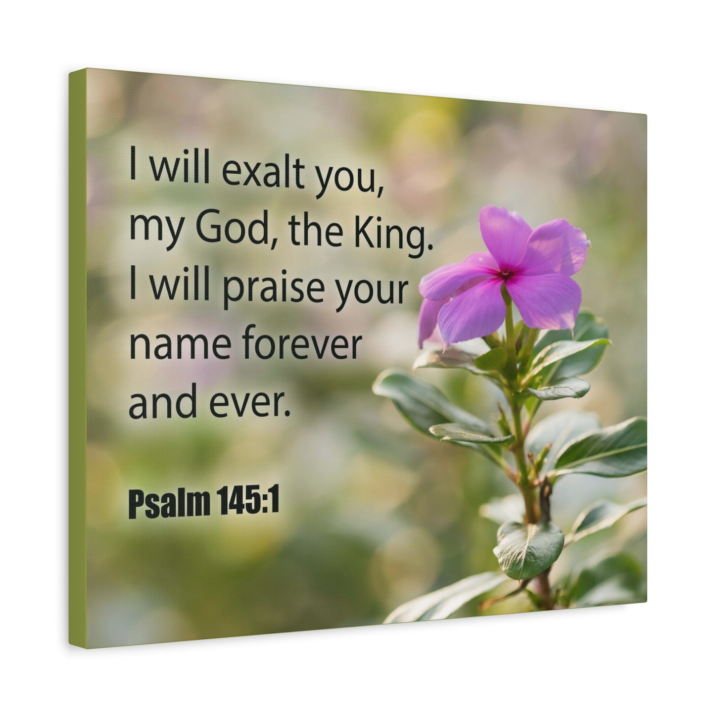 Bible Verse Canvas God The King Psalm 145:1 Christian Home Decor Scripture Art