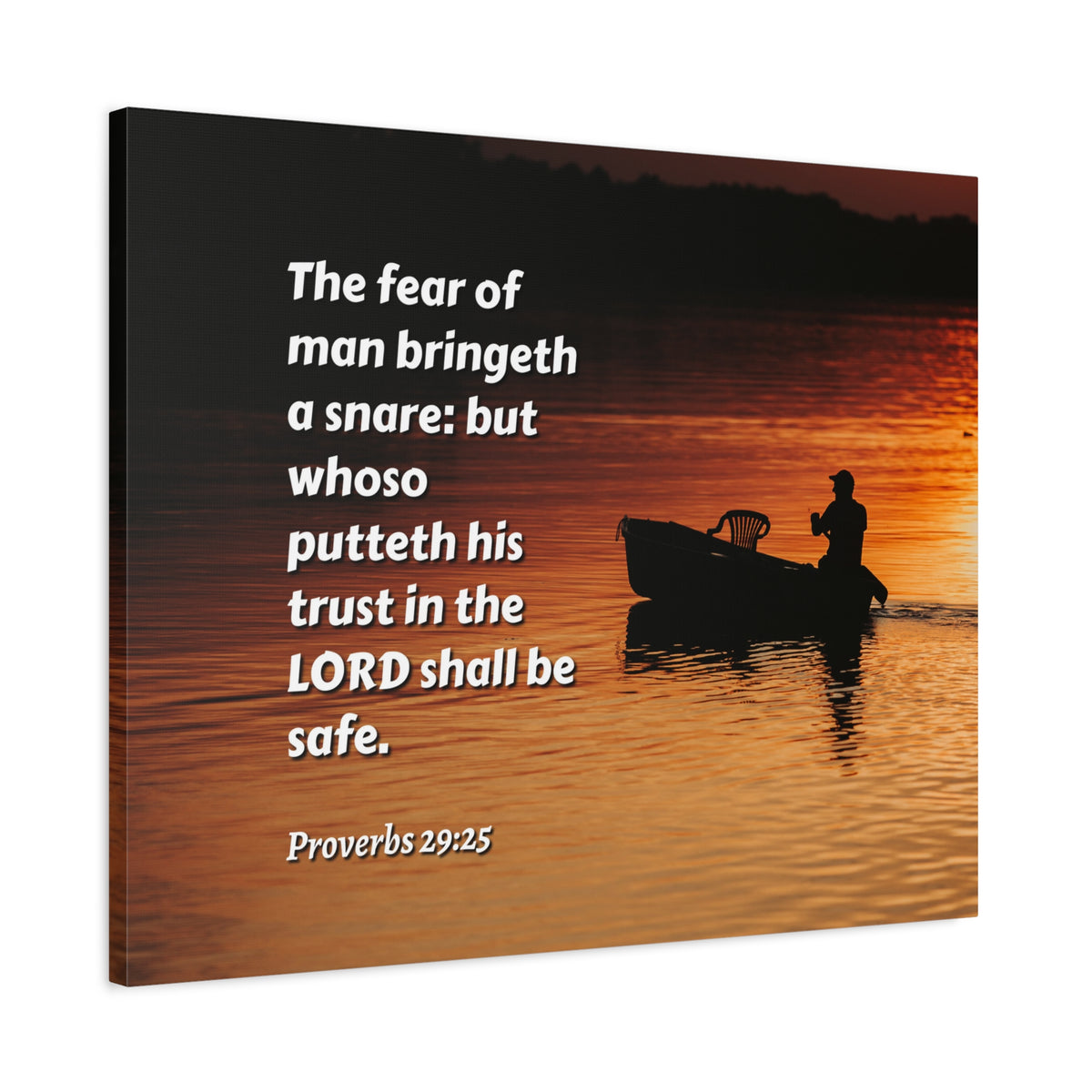 Scripture Canvas Fear Of Man Proverbs 29:25 Christian Wall Art Bible Verse Print Ready to Hang